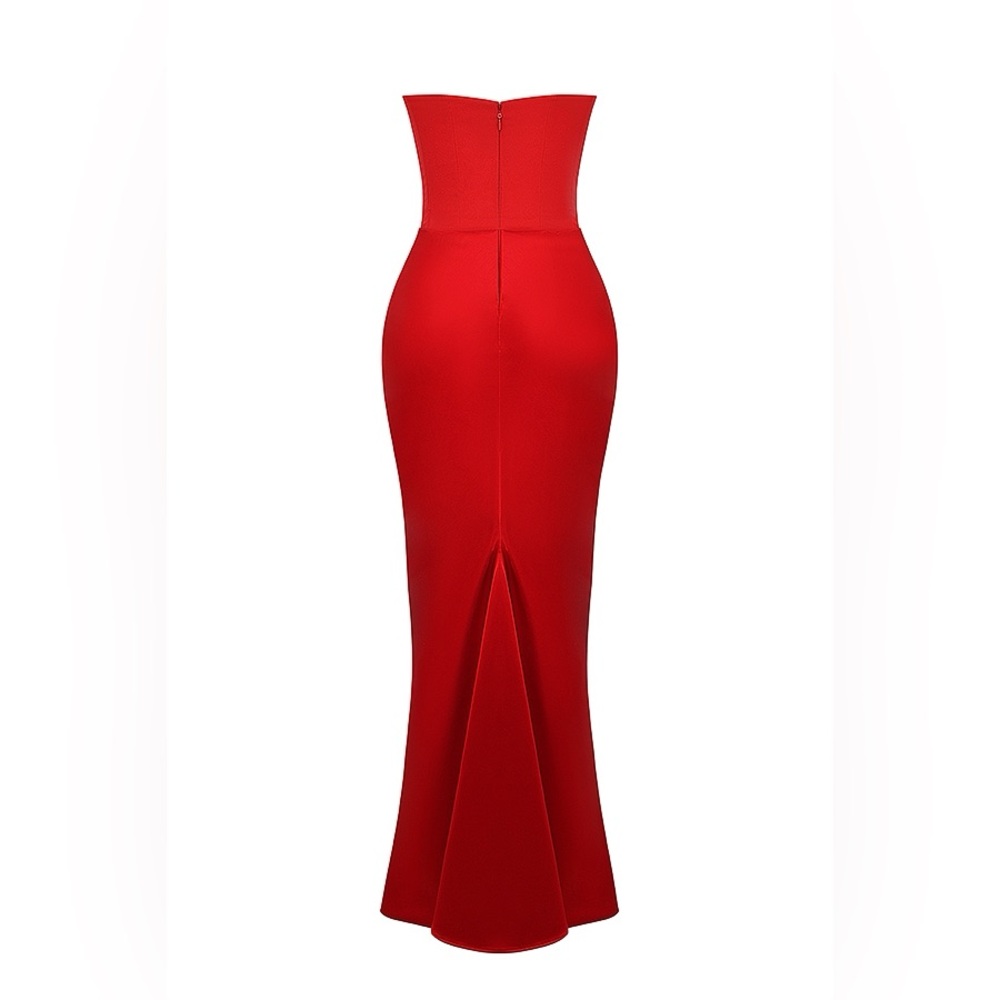 House of CB Vibrant Red Strapless Dress - Picture 4 of 4